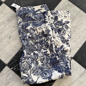 NWT blue toile Loft pants size 10